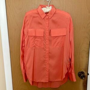 NWOT Tibi 100% silk button down blouse